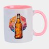 Caneca Branca com Interna Rosa Y4 Cerveja Garrafa Arte Color - 1