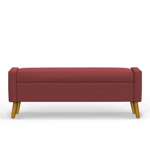 Recamier Bau Londres 1,40m Suede Bordo - Clique Decor Clique Decorações