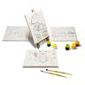 Kit Mini Cavalete + 4 Telas Pintura Riscada 16x22 cm + tinta + pincéis SB16 - 1