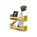 Ver imagem 2 de Kit 2 Prateleiras Porta Livros Amarela 60 X 12cm Suporte Invisivel