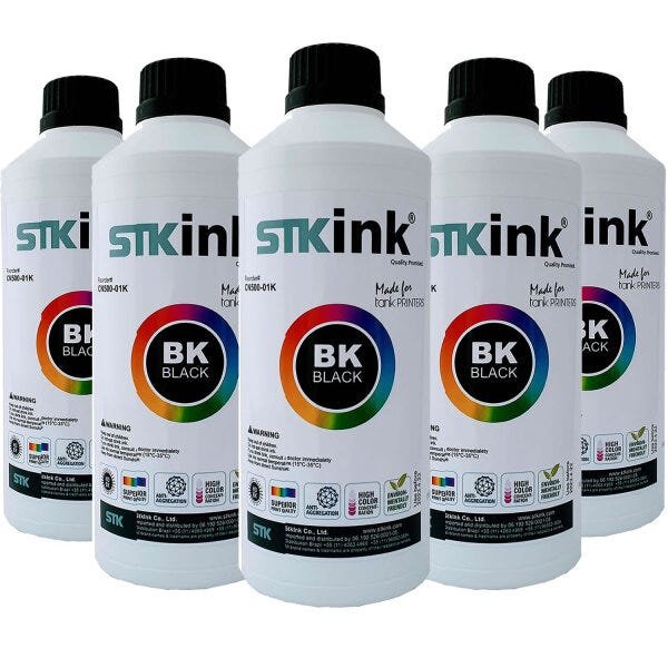 5 Litros Black Tinta STK BT5001 BT6001 T510W T710W T810W T910DW compatível com InkTank Brother - 1