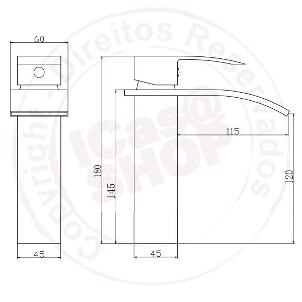 Torneira Banheiro Lavabo Cascata Cromada Misturador Monocomando - iCasa Shop - IC-3201C - 8