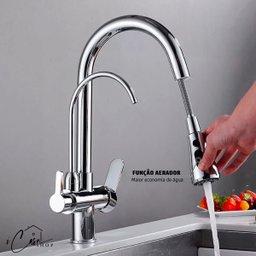 Torneira de Cozinha Extensível Monocomando com Saída de Água Filtrada (Versátile - Cromo) - 5