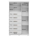 Ver imagem 7 de Guarda Roupa Casal e Cômoda Master New e Marabá 8 Portas 4 Gavetas MDP Branco Brilho Santos Andir