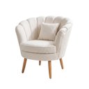 Ver imagem 5 de Poltrona Decorativa Sala de Estar Pétala Bouclê Off White - Montanaris Decor