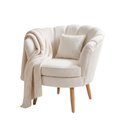 Ver imagem 1 de Poltrona Decorativa Sala de Estar Pétala Bouclê Off White - Montanaris Decor