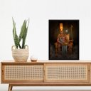 Ver imagem 1 de Quadro Mitologia Egípcia Deus Amon-rá 33x24cm:madeira Branca