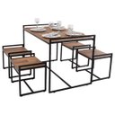Ver imagem 2 de Conjunto de Mesa Retangular e 4 Bancos Industrial Preto