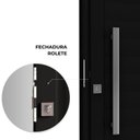 Ver imagem 4 de Porta de Alumínio de Giro Lambri Puxador de 80cm em Aço Inox 215x105cm Lucasa Eccellente Preto