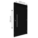 Ver imagem 2 de Porta de Alumínio de Giro Lambri Puxador de 80cm em Aço Inox 215x105cm Lucasa Eccellente Preto