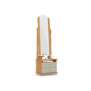 TOUCADOR 2 GAVETAS COM ESPELHO MAGIC NEW PATRIMAR MÓVEIS Cinamomo/Off White