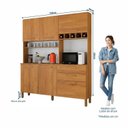 Ver imagem 5 de Armário de Cozinha 6 Portas 2 Gavetas 100% MDF Athenas Yescasa Marrom/Cinamomo
