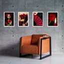 Ver imagem 2 de Kit 4 Quadros Umbanda - Maria Padilha 33x24cm - com Vidro:Madeira Preta