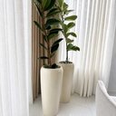 Ver imagem 2 de Vaso Decorativo Fibra de Vidro Florida P 65cm Off White Brilho Lindo Vaso