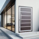 Ver imagem 2 de Porta Pivotante Alumínio Lambril Premium c/Pux.e.Elite Mix Corten 216x100 Brimak