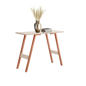 Aparador Buffet Hall Entrada Cantinho Café Aço Carbono Mdf:cobre com Off White