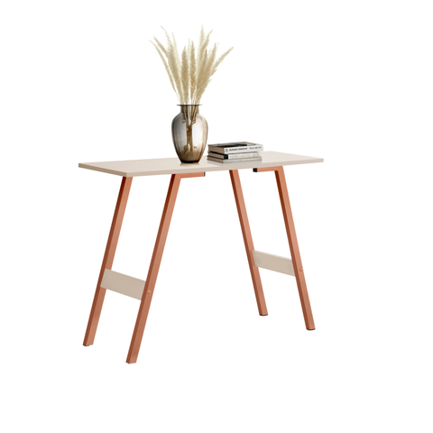 Aparador Buffet Hall Entrada Cantinho Café Aço Carbono Mdf:cobre com Off White