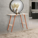 Ver imagem 2 de Aparador Buffet Hall Entrada Cantinho Café Aço Carbono Mdf:cobre com Off White