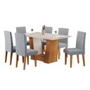 Ver imagem 2 de Mesa de Jantar 6 Lugares Venus Mel/blonde/linho/inox - Viero Móveis