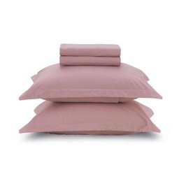 Jogo de Cama Solteiro Karsten 180 Fios Percal 100% Algodão Liss Rosa - 3