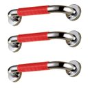 Ver imagem 1 de Barra de Apoio 40cm Inox Suporte Antiderrapante Kit 3 Uni Evita Acidentes Banheiro Box Idoso Cadeira