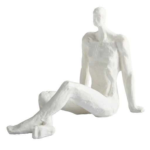 Escultura Homem Decorativo em Cerâmica Branca 20x11,5x15,5 cm - 2