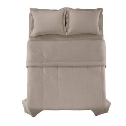 Edredom Casal Karsten 180 Fios Percal 100% Algodão Liss Taupe - 2