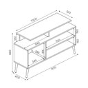 Ver imagem 3 de Rack Lion Sala Estar Estante com Nichos e Prateleiras Cor:nature/off
