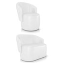 Ver imagem 1 de Sofá Namoradeira e Poltrona Orgânica para Sala Malu Sintético Pu Branco M11 - D’Rossi