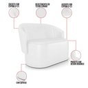 Ver imagem 3 de Sofá Namoradeira e Poltrona Orgânica para Sala Malu Sintético Pu Branco M11 - D’Rossi