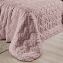 Ver imagem 4 de Kit Roupa Cama King Size Madelyn Cobre Leito Aveline Dupla Face 300 Fios Super Macio:ROSE