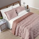 Ver imagem 1 de Kit Roupa Cama King Size Madelyn Cobre Leito Aveline Dupla Face 300 Fios Super Macio:ROSE