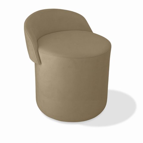 Puff Encosto Confortável Sala Estilo Moderno Redondo Suede:Capuccino