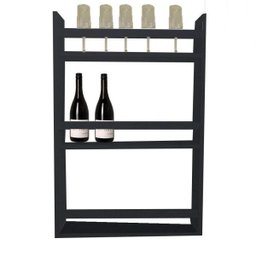 Prateleira Adega Em Mdf - Preto - 2