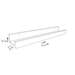 Prateleira Canaleta Para Tempero 750 X 90 Em Mdf - Preto - 3