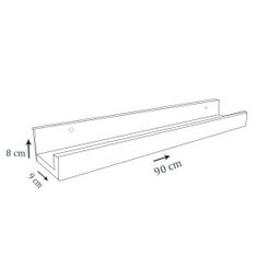 Prateleira Canaleta Para Tempero 900 X 90 Em Mdf - Madeira - 3