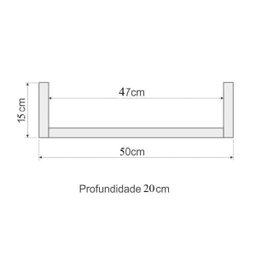 Prateleira Modelo U em Mdf - Branco - 3