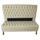 Ver imagem 1 de Cabeceira e Recamier Iza para Cama Box Casal Queen 1.60 - Suede - Sv Decor: Bege