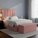 Ver imagem 6 de Cabeceira e Recamier Bau Solteiro 100 Cm Dalia Linho Rose Artte