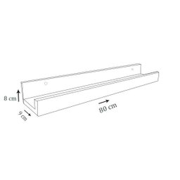 Prateleira Canaleta Para Esmaltes 800 X 90 Em Mdf - Branco - 3