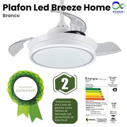 Plafon Ventilador de Teto Retrátil Led Breeze Home Branco 30w - 3