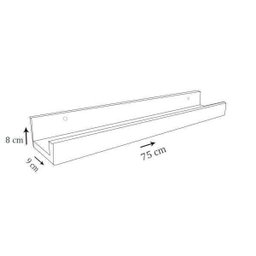 Prateleira Canaleta Para Tempero 750 X 90 Em Mdf - Branco - 3