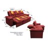 Sofá Retrátil Reclinável Atenas 2,30m Suede Velut Vermelho c/ Molas no Assento - King House - 3