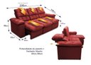 Ver imagem 3 de Sofá Retrátil Reclinável Atenas 2,30m Suede Velut Vermelho C/ Molas no Assento - King House