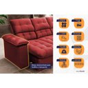 Ver imagem 4 de Sofá Retrátil Reclinável Atenas 2,30m Suede Velut Vermelho C/ Molas no Assento - King House