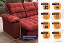 Ver imagem 4 de Sofá Retrátil Reclinável Atenas 2,30m Suede Velut Vermelho C/ Molas no Assento - King House