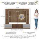 Ver imagem 3 de Rack Estante com Painel e Suporte TV 65" e 2 portas Catar Multimóveis BR3386 Madeirado/Lacca Fumê