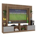 Ver imagem 2 de Rack Estante com Painel e Suporte TV 65" e 2 portas Catar Multimóveis BR3386 Madeirado/Lacca Fumê