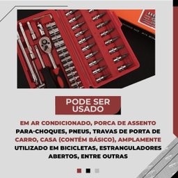 Kit Jogo Soquete em Aço Catraca Chaves com Maleta 46 Peças - 5