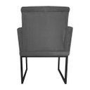 Ver imagem 3 de Poltrona Klara Suede Cinza Base Metálica Preta - Vallisa Decor
